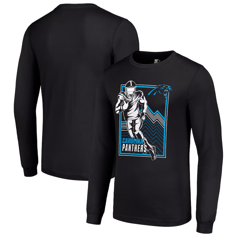 Men Carolina Panthers black 2024 NFL Long sleeve T Shirts